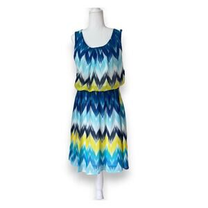 B. Design - Summer dress Very bright with blues and yellows - Size XL